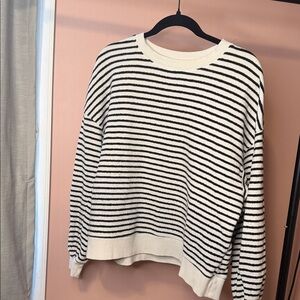 American Eagle Outfitters Black and White Striped Top